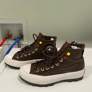 Converse Brown Platform Sneakers